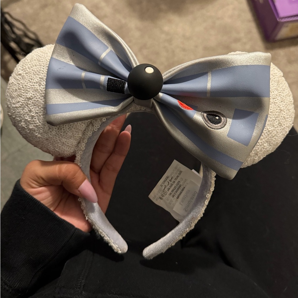 Loungefly Silver and White Sequin Mouse Ears Headband